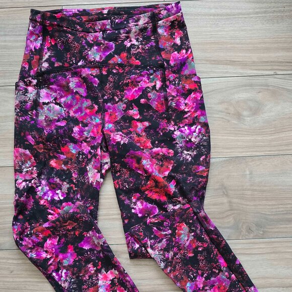 lululemon athletica Pants - Lululemon Swift Speed High-Rise Tight 28" Fluro Floral Multi Size 4
